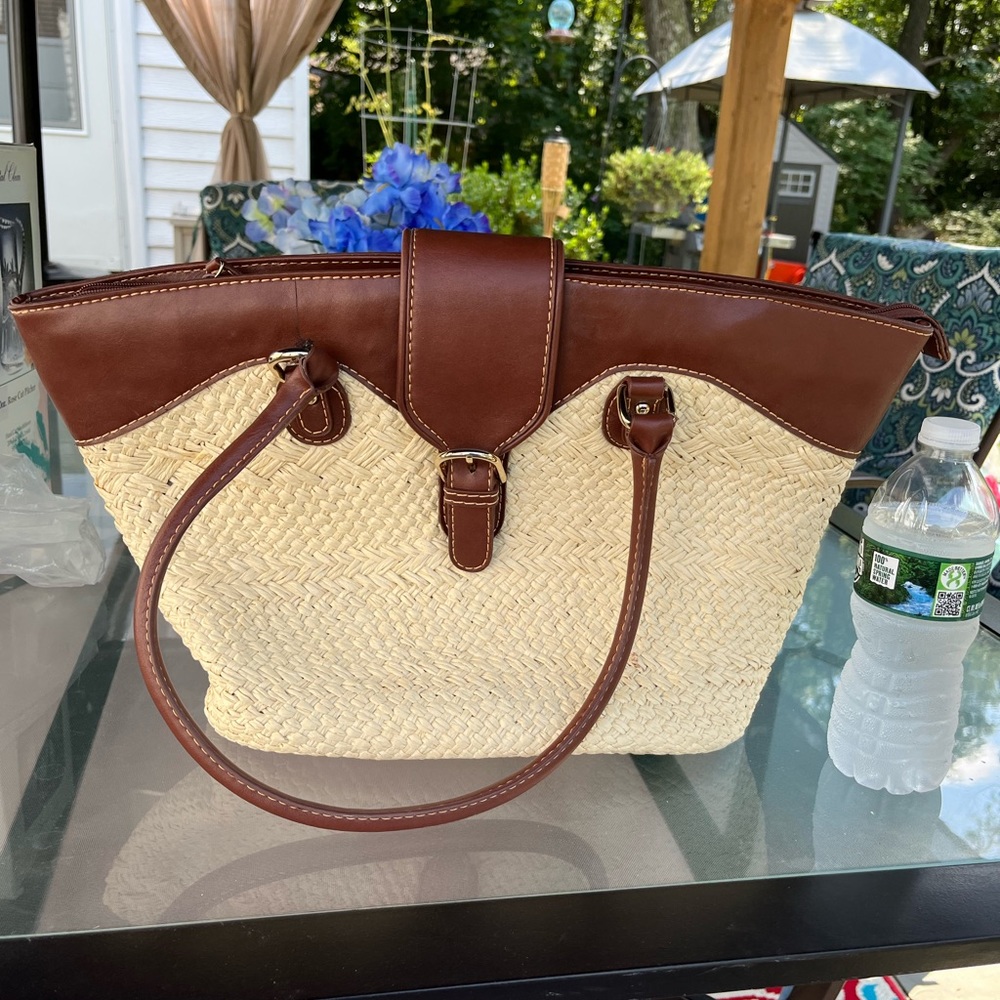 Etienne Aigner Woven “Straw” Shoulder Bag